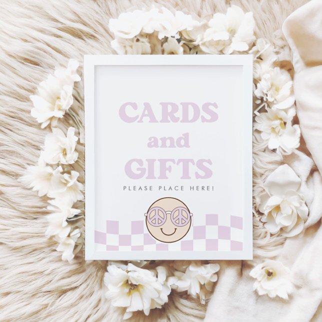 Groovy Girl Checkered Happy Face | Cards + Gifts Poster (Creator Uploaded)