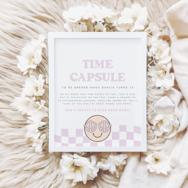 Groovy Girl Checkered Happy Face | Time Capsule Poster (Creator Uploaded)