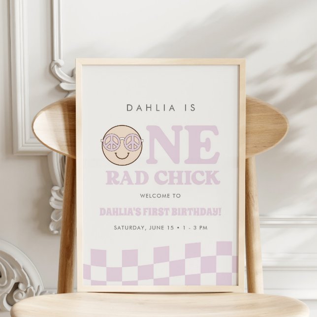 Groovy Girl Checkered Happy Face | Welcome Sign (Creator Uploaded)