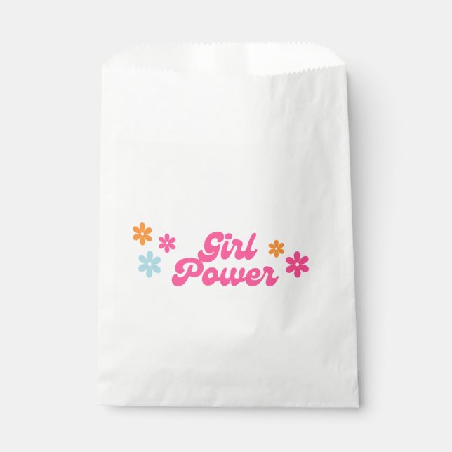 Groovy Girl Power Baby Shower Favor Bag (Front)