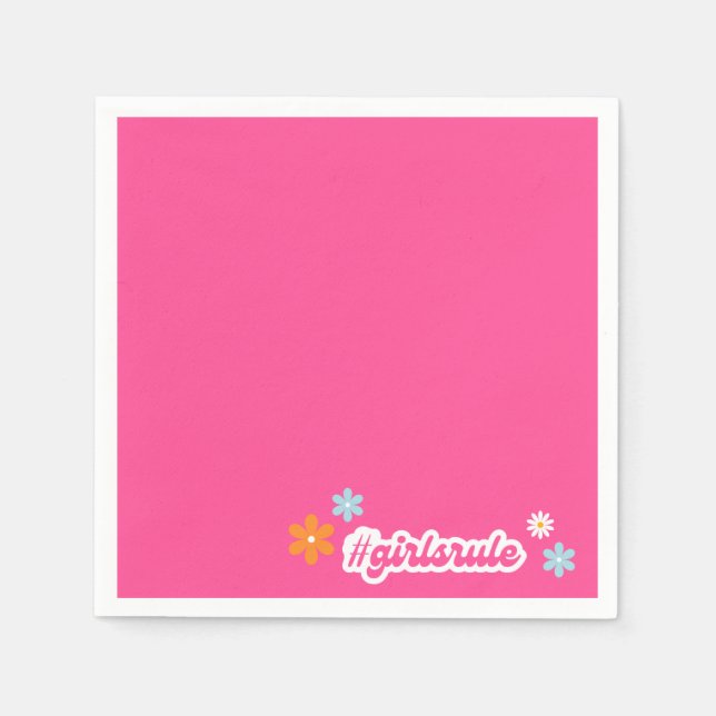 Groovy Girl Power Baby Shower Napkins (Front)