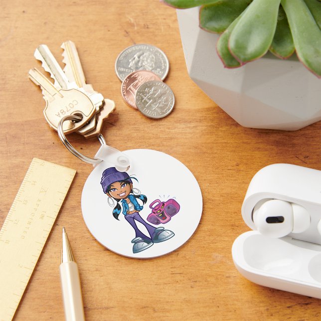 Groovy Girl With A Stereo Keychain (Creator Uploaded)