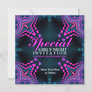 Groovy Girls Night Purple Hot Pink Party Invitatio Invitation