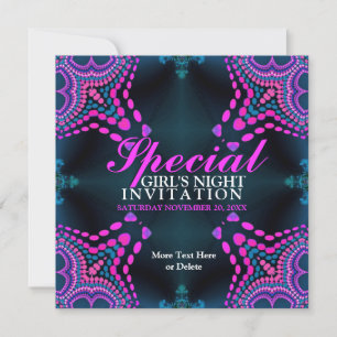 Groovy Girls Night Purple Hot Pink Party Invitatio Invitation
