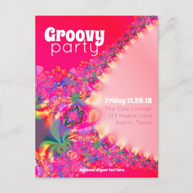Groovy Girls Party Invitation Postcard (Front)