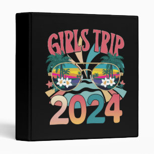 Groovy Girls Trip 2024 Weekend Summer Beach 3 Ring Binder