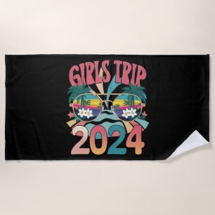 Groovy Girls Trip 2024 Weekend Summer Beach Beach Towel