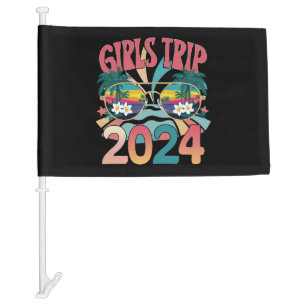 Groovy Girls Trip 2024 Weekend Summer Beach  Car Flag