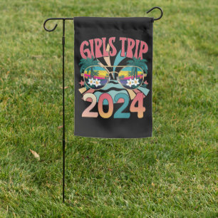 Groovy Girls Trip 2024 Weekend Summer Beach Garden Flag
