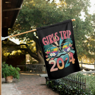 Groovy Girls Trip 2024 Weekend Summer Beach House Flag