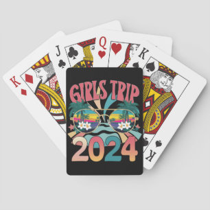 Groovy Girls Trip 2024 Weekend Summer Beach Poker Cards