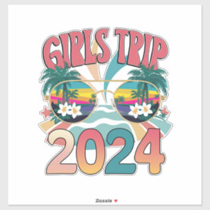 Groovy Girls Trip 2024 Weekend Summer Beach Sticker