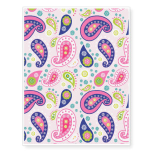Groovy Girly Paisley Temporary Tattoos