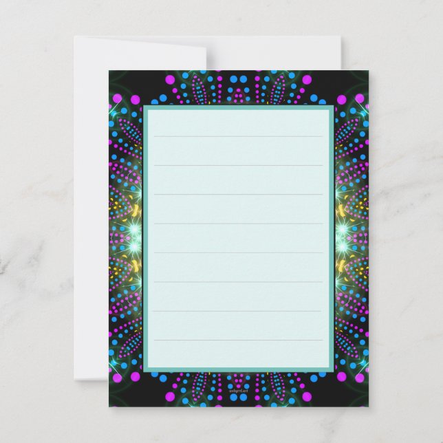 Groovy Glow Blacklight Bat Mitzvah Thank You V2 Card (Back)