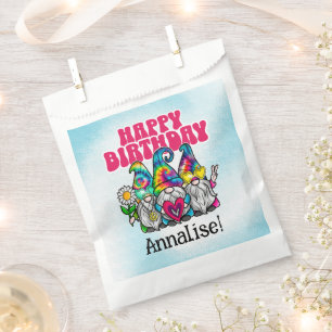 Groovy Gnomes Rainbow Tie Dye Birthday Party Favor Bag