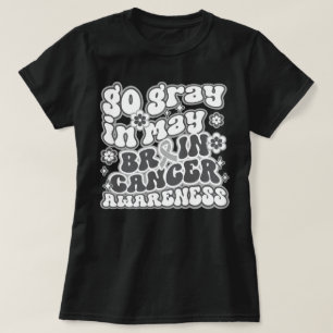 Groovy Go Gray In May Brain Cancer Awareness T-Shirt