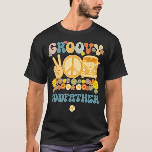 Groovy Godfather Retro Matching Family Baby Shower T_Shirt