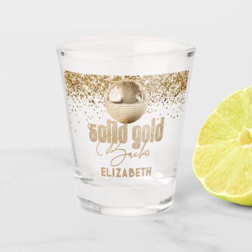 Groovy Gold Disco Solid Gold Bachelorette Party  Shot Glass