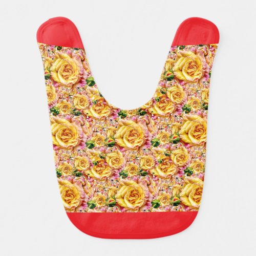 Groovy Golden Rose Opulence: Baby Bib