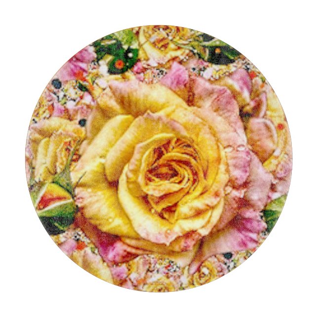 Groovy Golden Rose Opulence: Cutting Board (Front)
