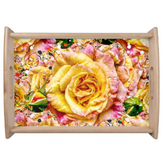 Groovy Golden Rose Opulence: Serving Tray