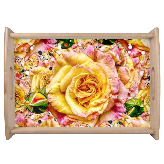 Groovy Golden Rose Opulence: Serving Tray (Front)