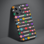 Groovy Good Vibes Love Smile Retro Beads Case-Mate iPhone 14 Case<br><div class="desc">Groovy Good Vibes Love Smile Retro Beads iPhone Phone Cases features a variety of friendship beads with text such as love, peace, happy, smile, good vibes and accented with flowers, butterflies, hearts, stars, yin and yang signs in bright colors. Perfect gifts for Christmas, birthday, best friends, sisters and more. Designed...</div>