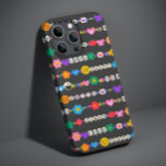 Groovy Good Vibes Love Smile Retro Beads iPhone 13 Pro Max Case<br><div class="desc">Groovy Good Vibes Love Smile Retro Beads iPhone Phone Cases features a variety of friendship beads with text such as love, peace, happy, smile, good vibes and accented with flowers, butterflies, hearts, stars, yin and yang signs in bright colors. Perfect gifts for Christmas, birthday, best friends, sisters and more. Designed...</div>