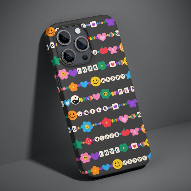 Groovy Good Vibes Love Smile Retro Beads Case-Mate iPhone Case (Creator Uploaded)