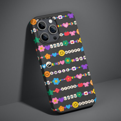 Groovy Good Vibes Love Smile Retro Beads iPhone 13 Pro Max Case