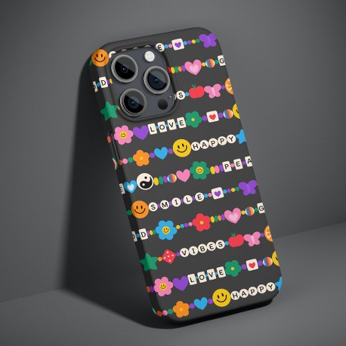 Groovy Good Vibes Love Smile Retro Beads Case_Mate iPhone 14 Case