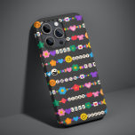 Groovy Good Vibes Love Smile Retro Beads Case-Mate iPhone 14 Plus Case<br><div class="desc">Groovy Good Vibes Love Smile Retro Beads iPhone Phone Cases features a variety of friendship beads with text such as love, peace, happy, smile, good vibes and accented with flowers, butterflies, hearts, stars, yin and yang signs in bright colors. Perfect gifts for Christmas, birthday, best friends, sisters and more. Designed...</div>