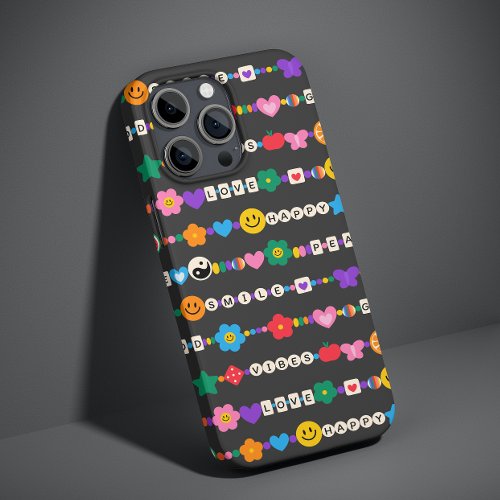 Groovy Good Vibes Love Smile Retro Beads Case_Mate iPhone 14 Plus Case