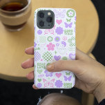 Groovy Good Vibes Y2K Butterfly Modern Girl Case-Mate iPhone 14 Plus Case<br><div class="desc">Groovy Good Vibes Y2K Butterfly Modern Girl iPhone Smart Phone Case features a cute and playful modern y2k pattern for butterflies, hearts, flowers, good vibes, peace signs and checker board pattern in soft pink, purple and green. Give a unique and trendy gift for Christmas, birthday, holidays, Mother's Day and perfect...</div>