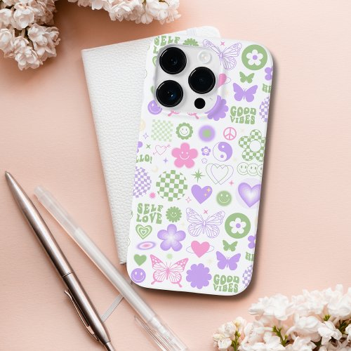 Groovy Good Vibes Y2K Butterfly Modern Girl Case_Mate iPhone 14 Pro Case