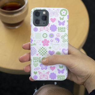 Groovy Good Vibes Y2K Butterfly Modern Girl iPhone 14 Plus Case