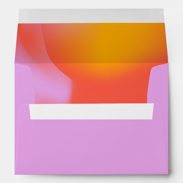 Groovy Gradient Lavender Orange Return Address Envelope (Back (Bottom))