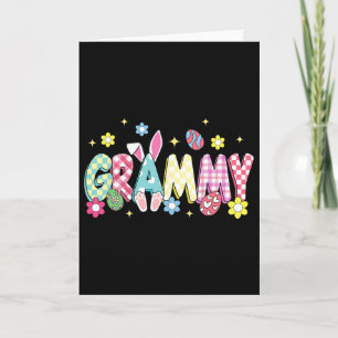 Groovy Grammy Easter Eggs Flower Bunny Ear Easter Card