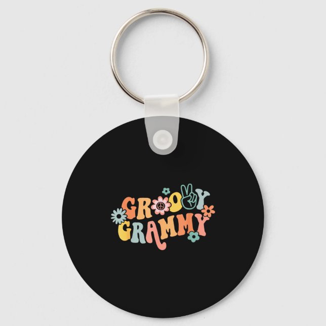 Groovy Grammy One Thankful Grammy Valentines Day M Keychain (Front)