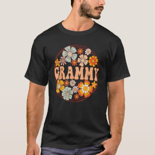 Groovy Grammy Retro Flowers Women Mother s Day Gra T-Shirt