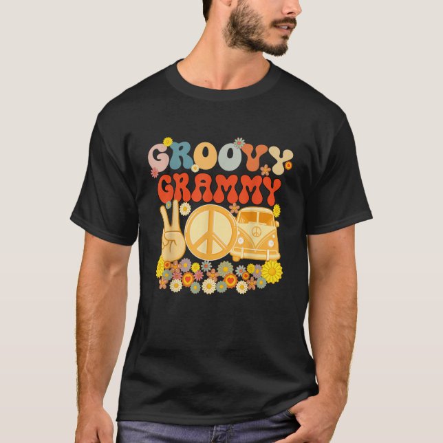 Groovy Grammy Retro Matching Family Baby Shower Mo T-Shirt (Front)