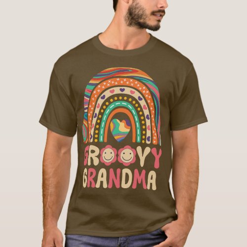 Groovy Grandma 60s Outfit 70s Theme Costume Rainbo T_Shirt