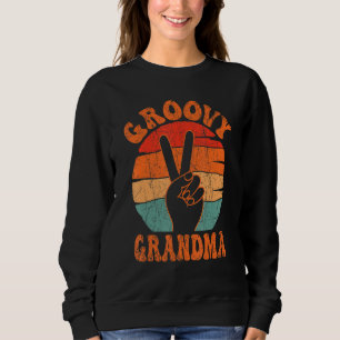 Groovy Grandma 70s Aesthetic Nostalgia 1970's Retr Sweatshirt