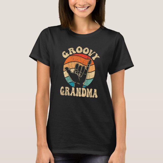Groovy Grandma 70s Aesthetic Nostalgia 1970's Retr T-Shirt (Front)