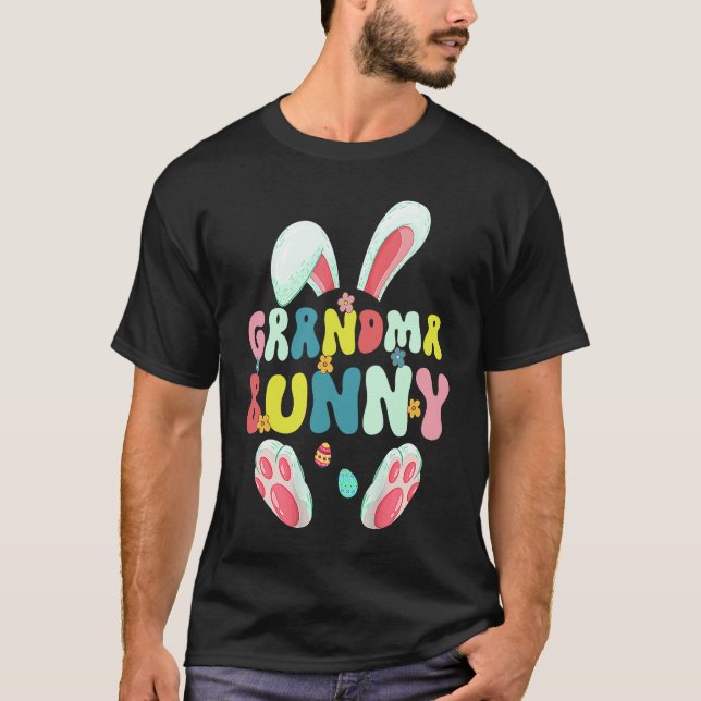 Groovy Grandma Bunny  Happy Easter Mother's Day 20 T-Shirt (Front)
