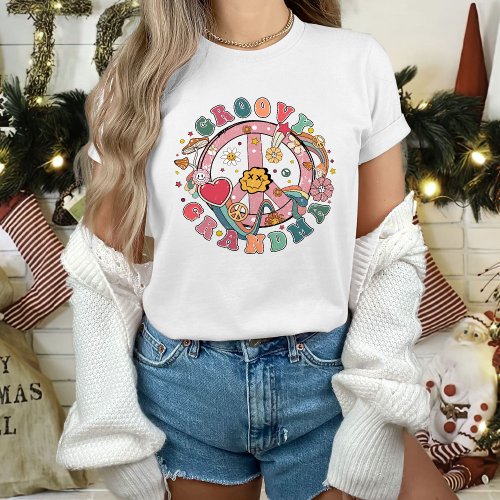 Groovy Grandma T_Shirt For Women Peace Sign Grand