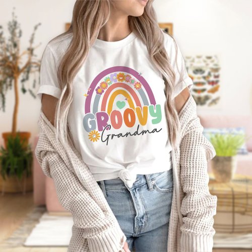 Groovy Grandma T_Shirt Grandma Rainbow T_Shirt