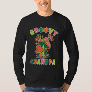 groovy grandpa colorful retro mushrooms T-Shirt