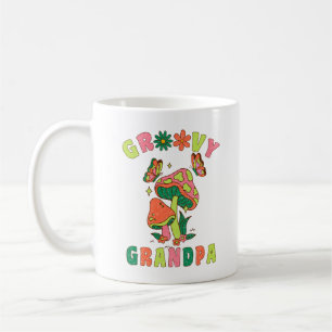 groovy grandpa colorful vintage mushroom  coffee mug