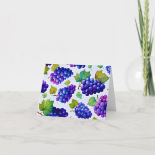 Groovy grapes colorful watercolor fruit art  thank you card